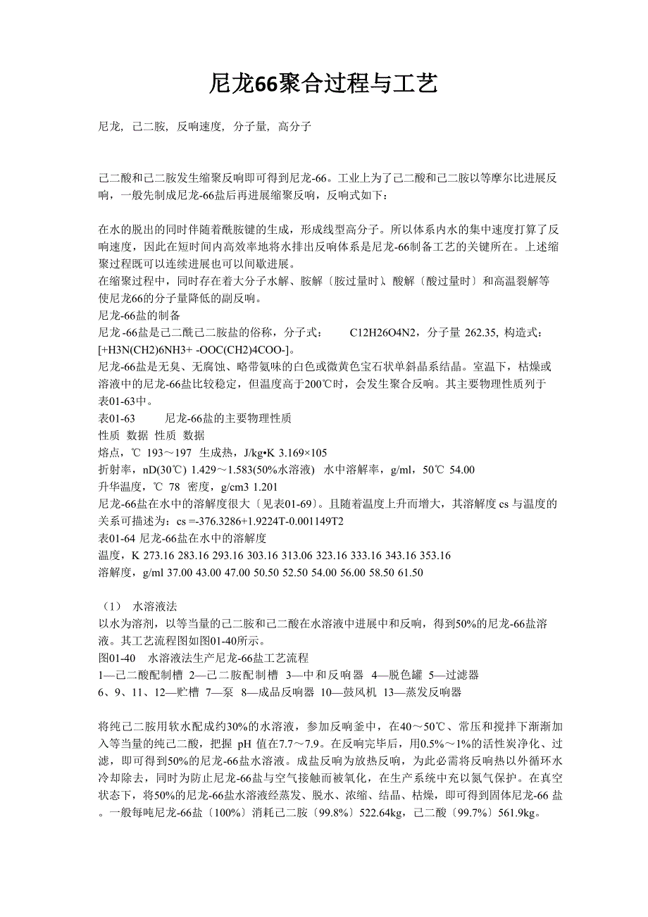 尼龙66的聚合过程与工艺_第1页