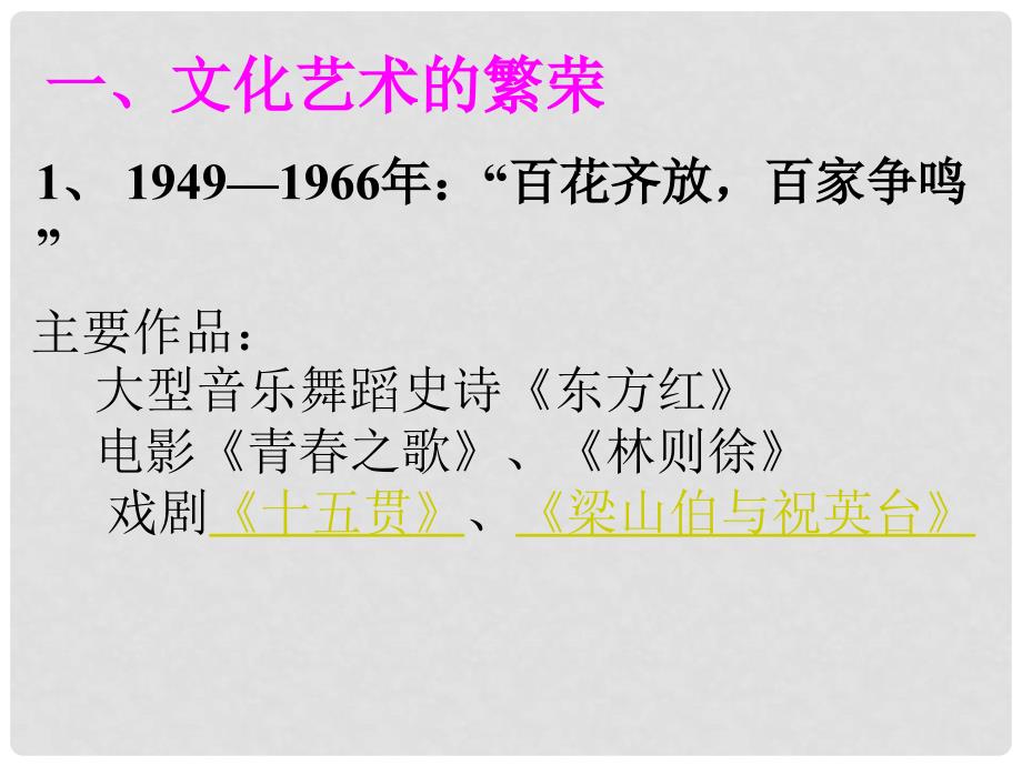 八年级历史下册 第六单元 第20课 文化艺术和体育课件 华东师大版_第2页