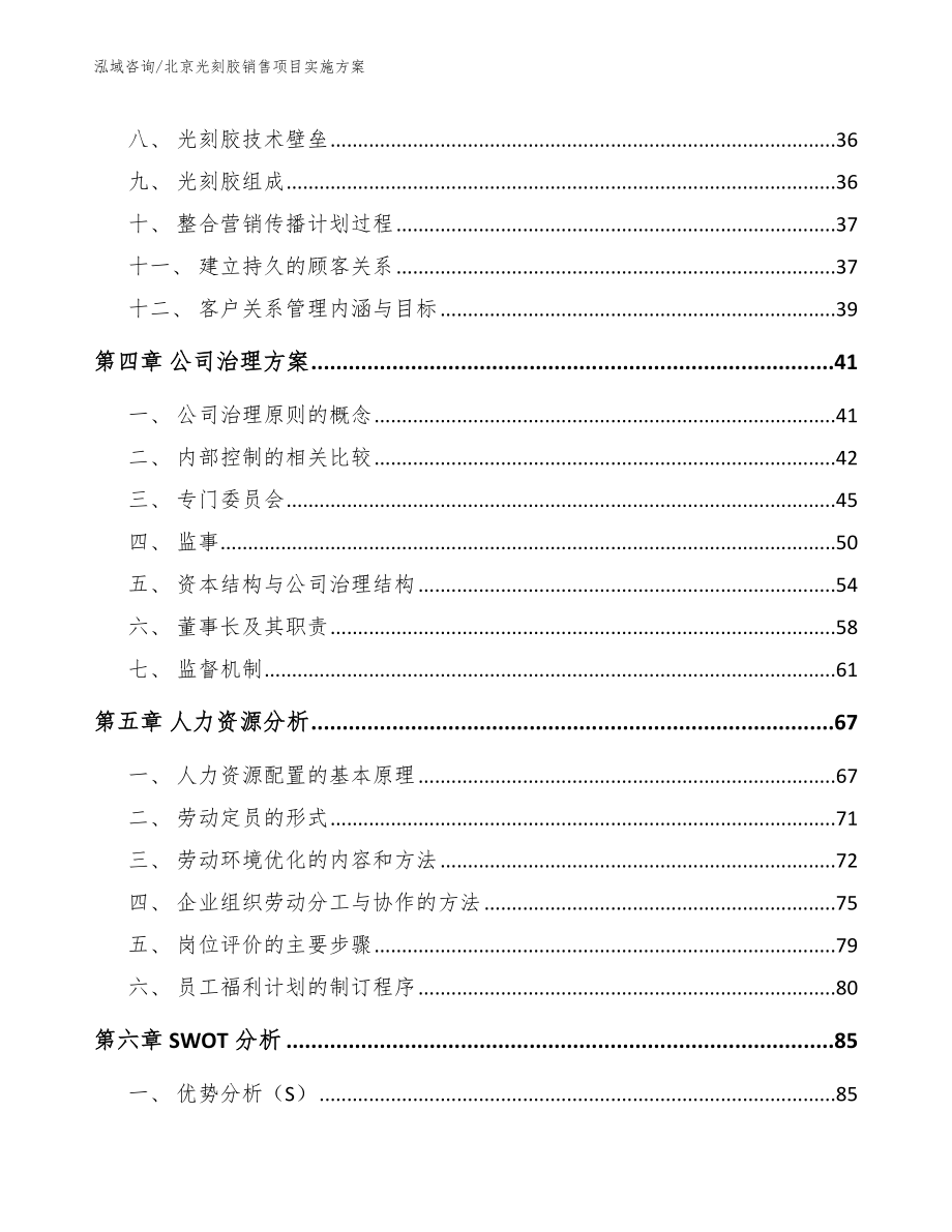 北京光刻胶销售项目实施方案（参考模板）_第2页