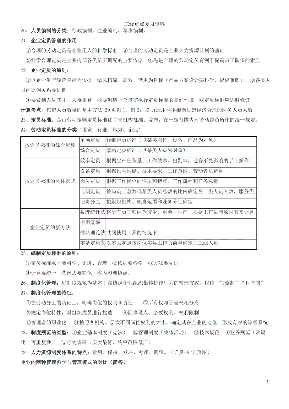 人力资源管理师三级考试重点复习资料_第3页