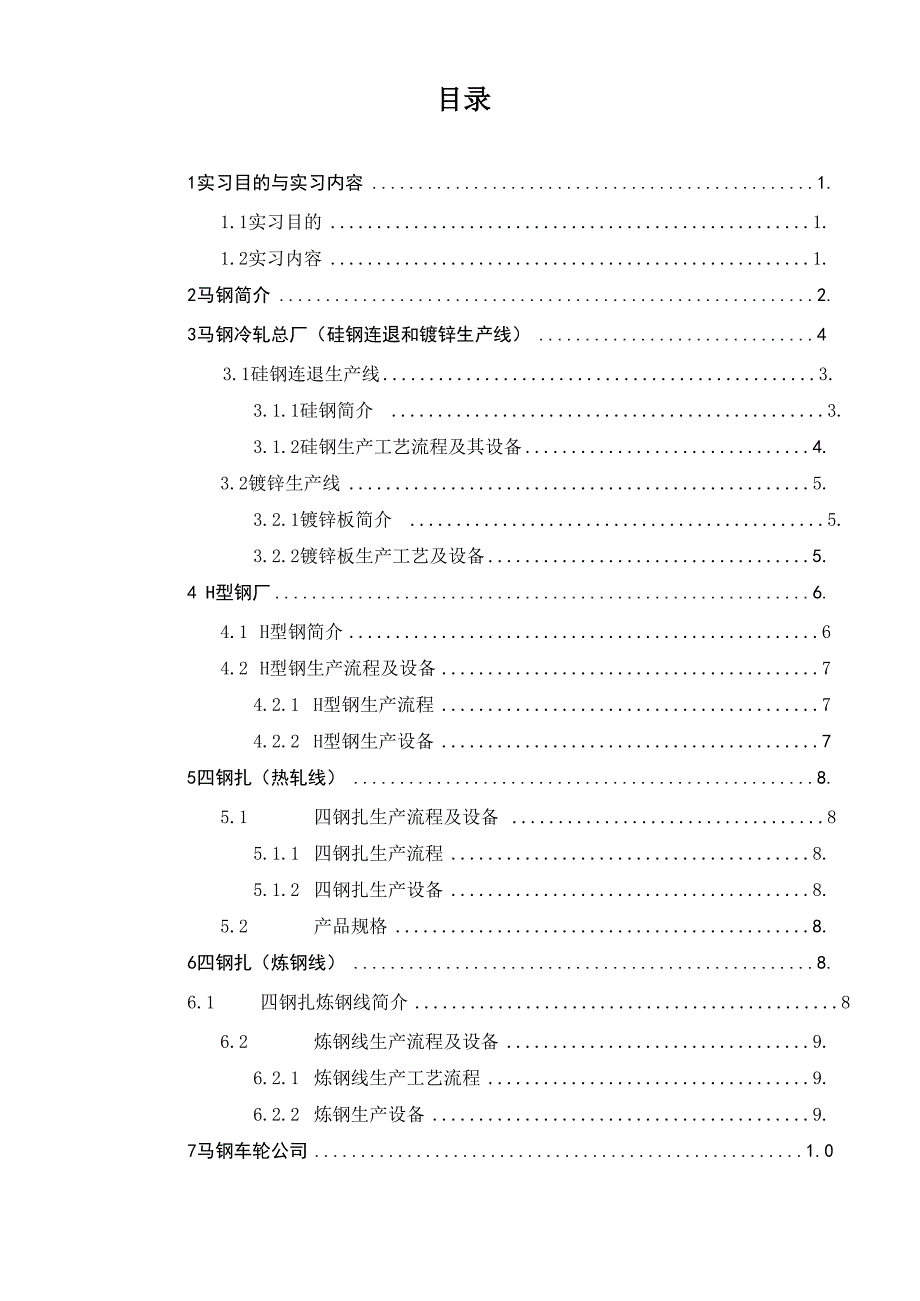 马钢 实习报告_第1页