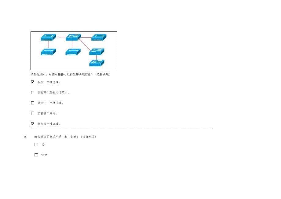 思科CCNA第一学期期末考试答案Final_第5页