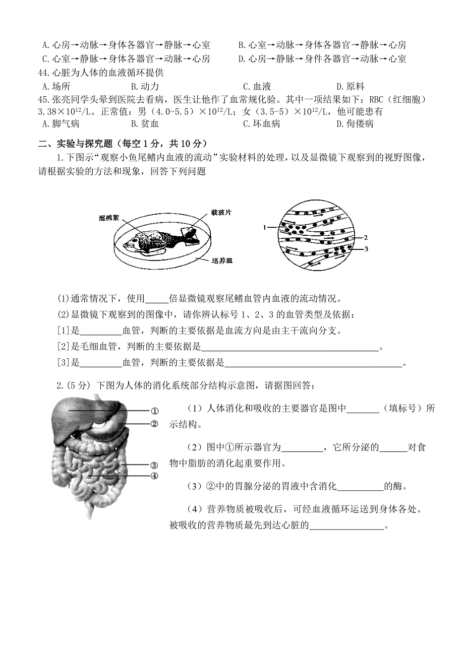 七年级生物中段检测题2013年春.doc_第4页