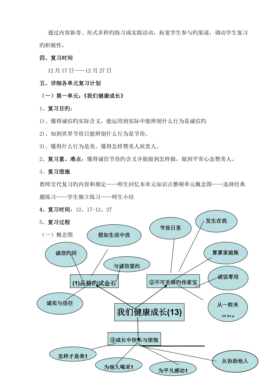 六年级品社上期末复习计划_第2页