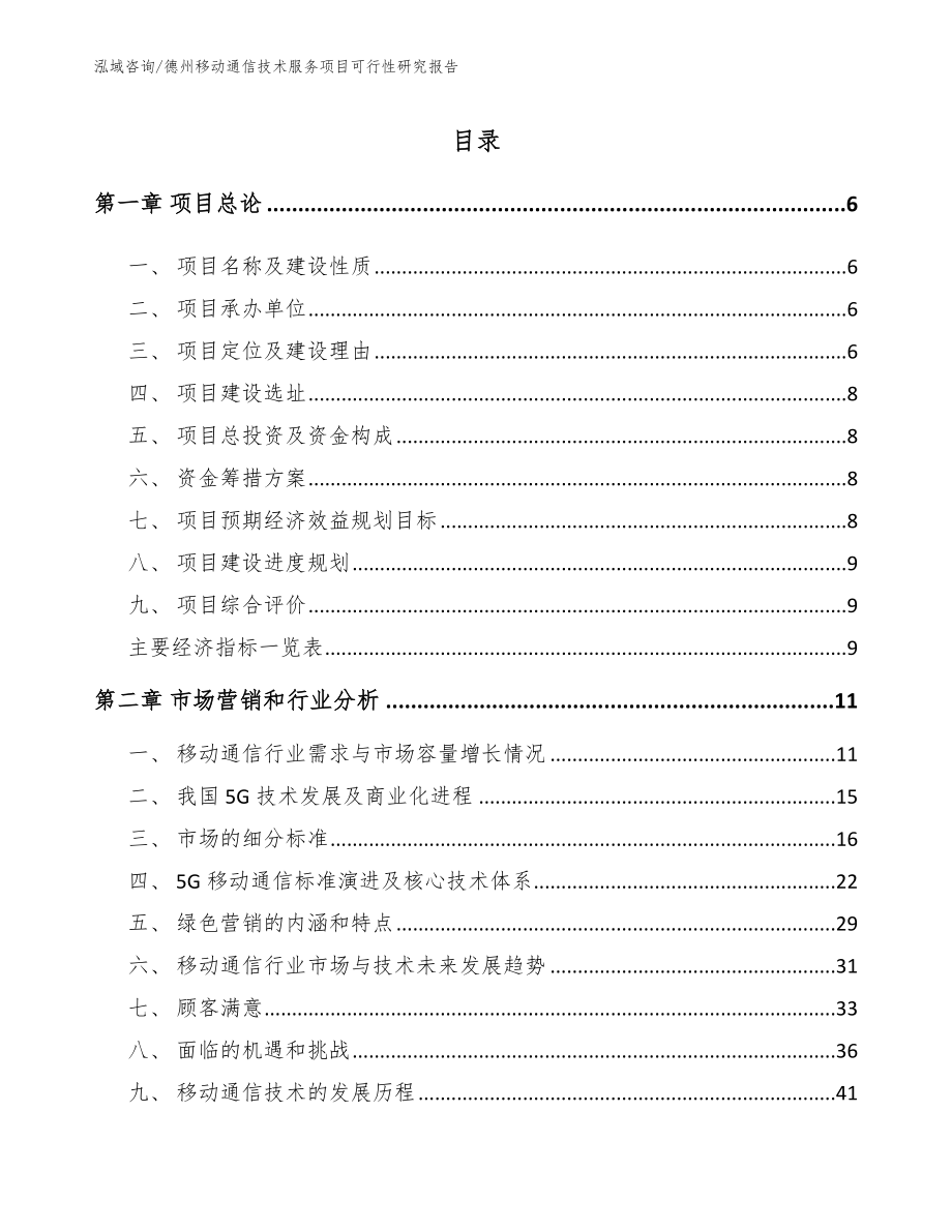 德州移动通信技术服务项目可行性研究报告（范文）_第2页