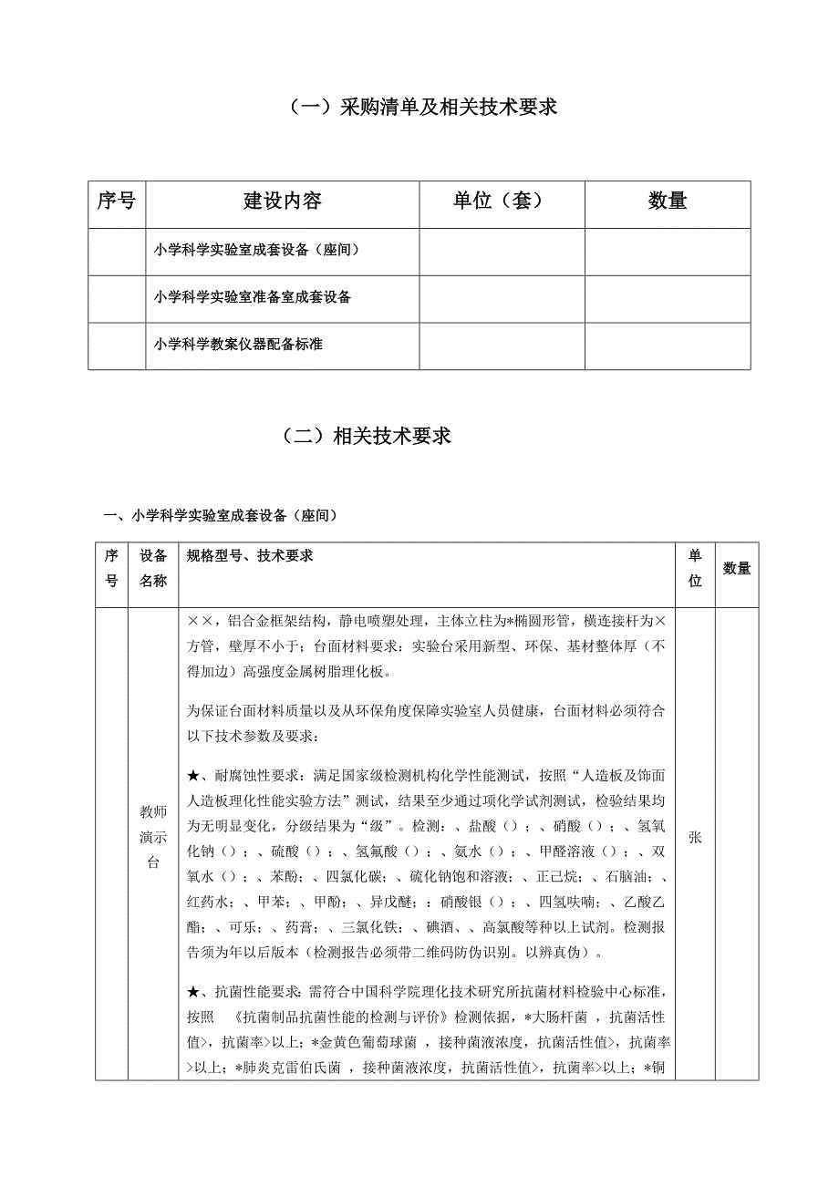 采购清单及相关技术要求_第1页