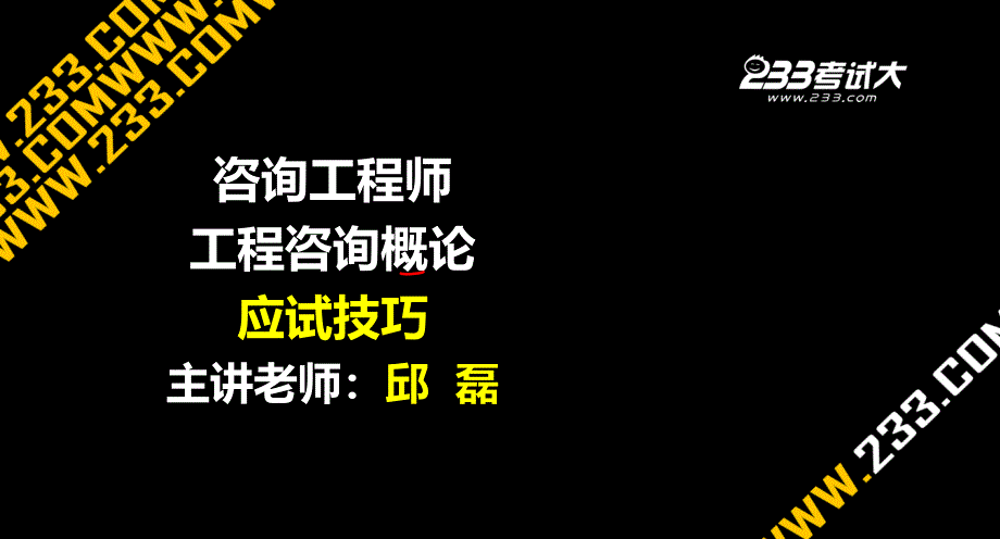 邱磊咨询工程师《工程咨询概论》应试技巧.ppt_第1页