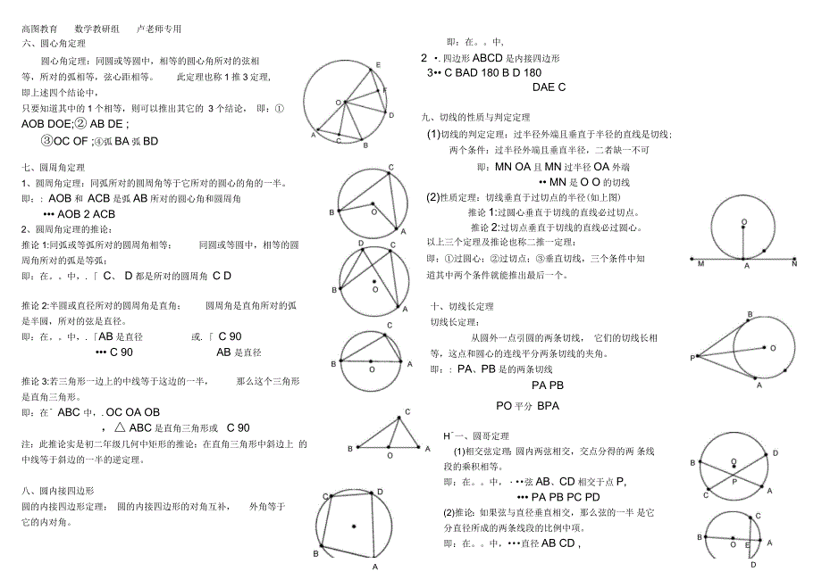 初三《圆》知识点及定理_第2页