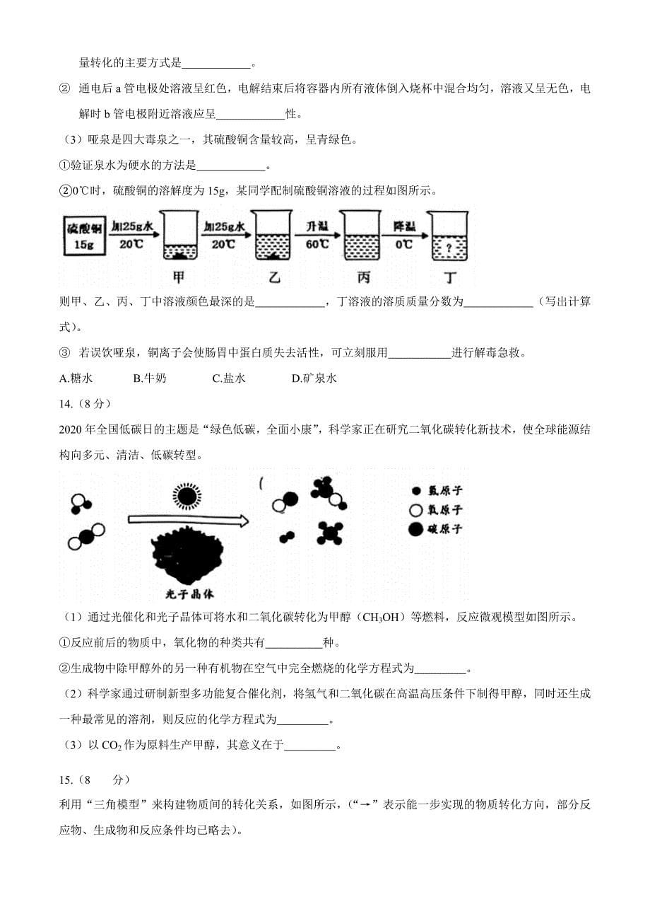 2021年福建省百校联合中考二模化学试题含答案.docx_第5页