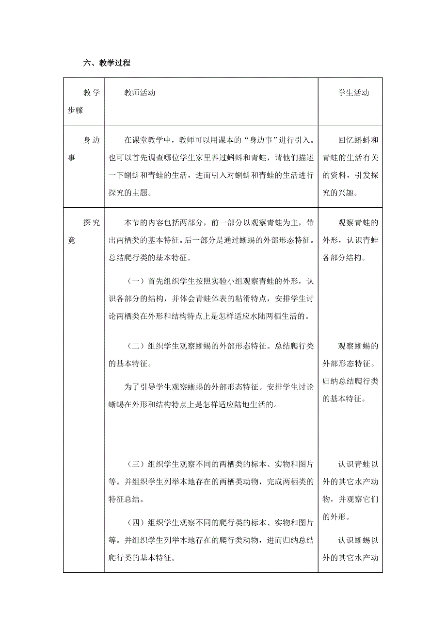 七年级生物上册 第四章 第七节 两栖类和爬行类教案 （新版）冀教版_第2页