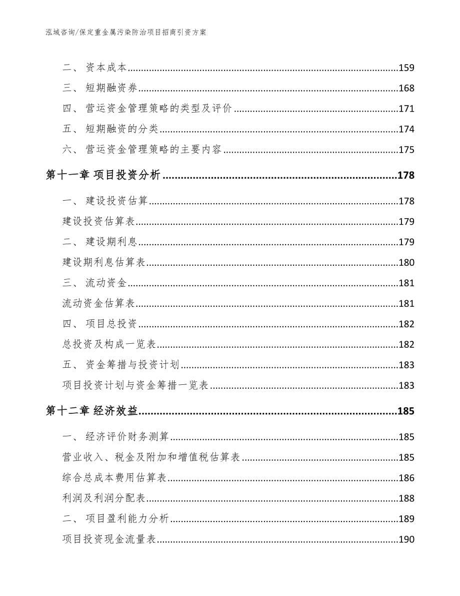 保定重金属污染防治项目招商引资方案（范文）_第5页