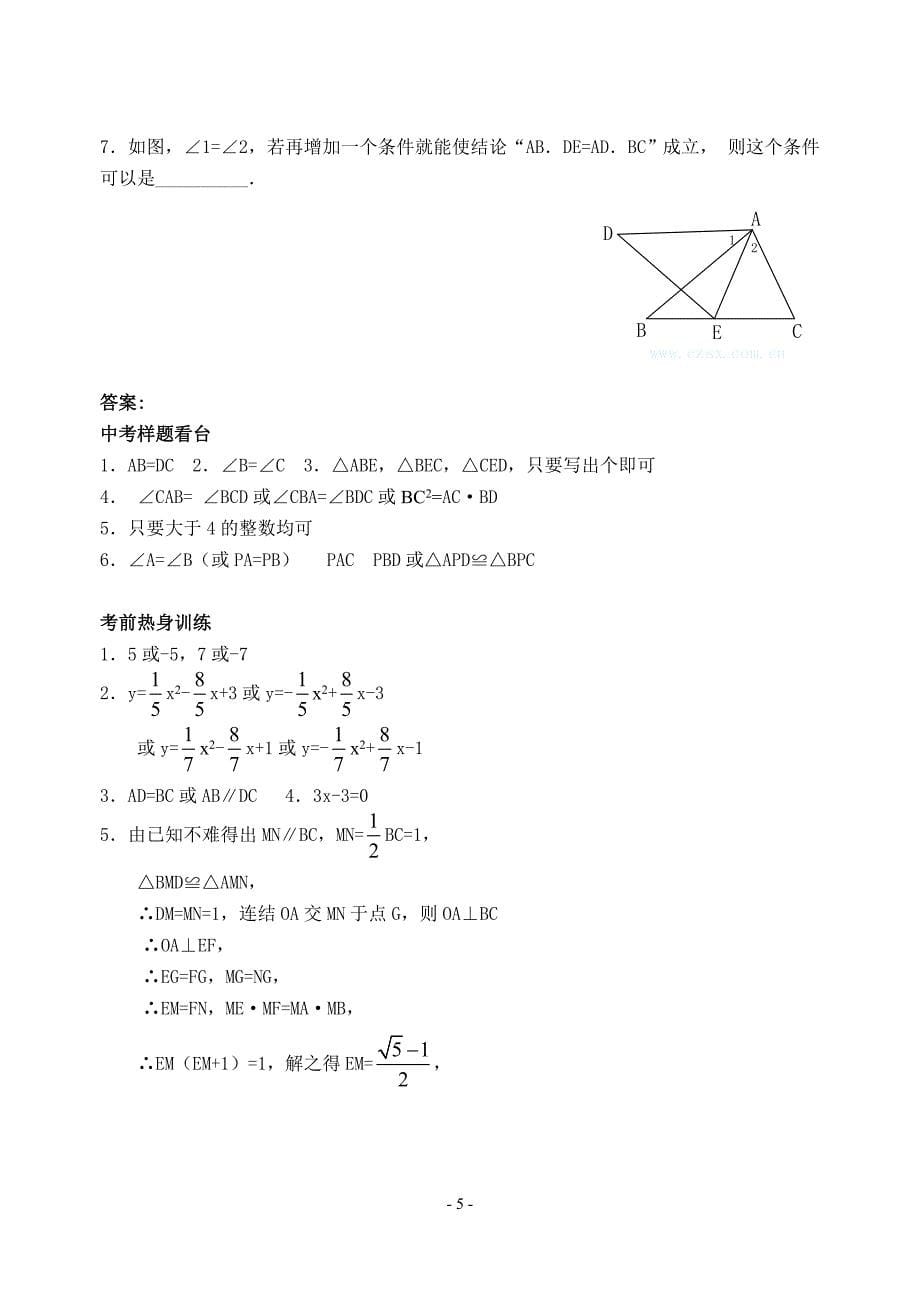 专题七 中考数学开放性问题(含答案)-.doc_第5页