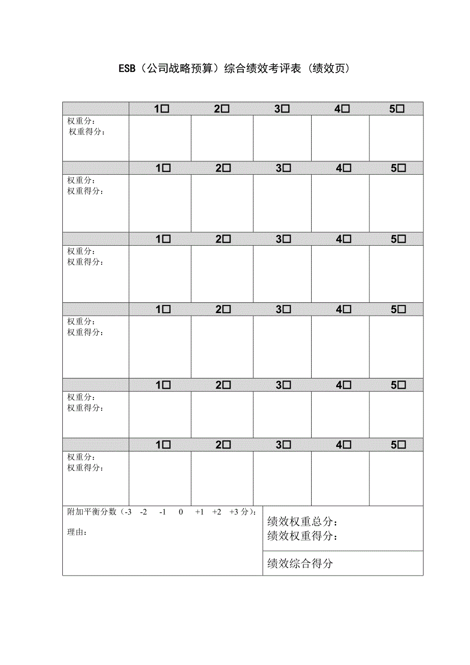 远卓-兰桥医学科技-ESB综合绩效考评表普通空白贺_第4页