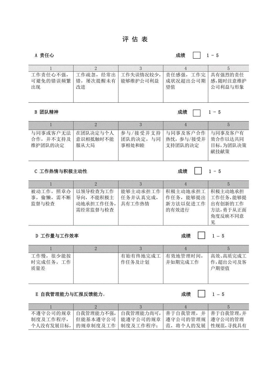 远卓-兰桥医学科技-ESB综合绩效考评表普通空白贺_第5页