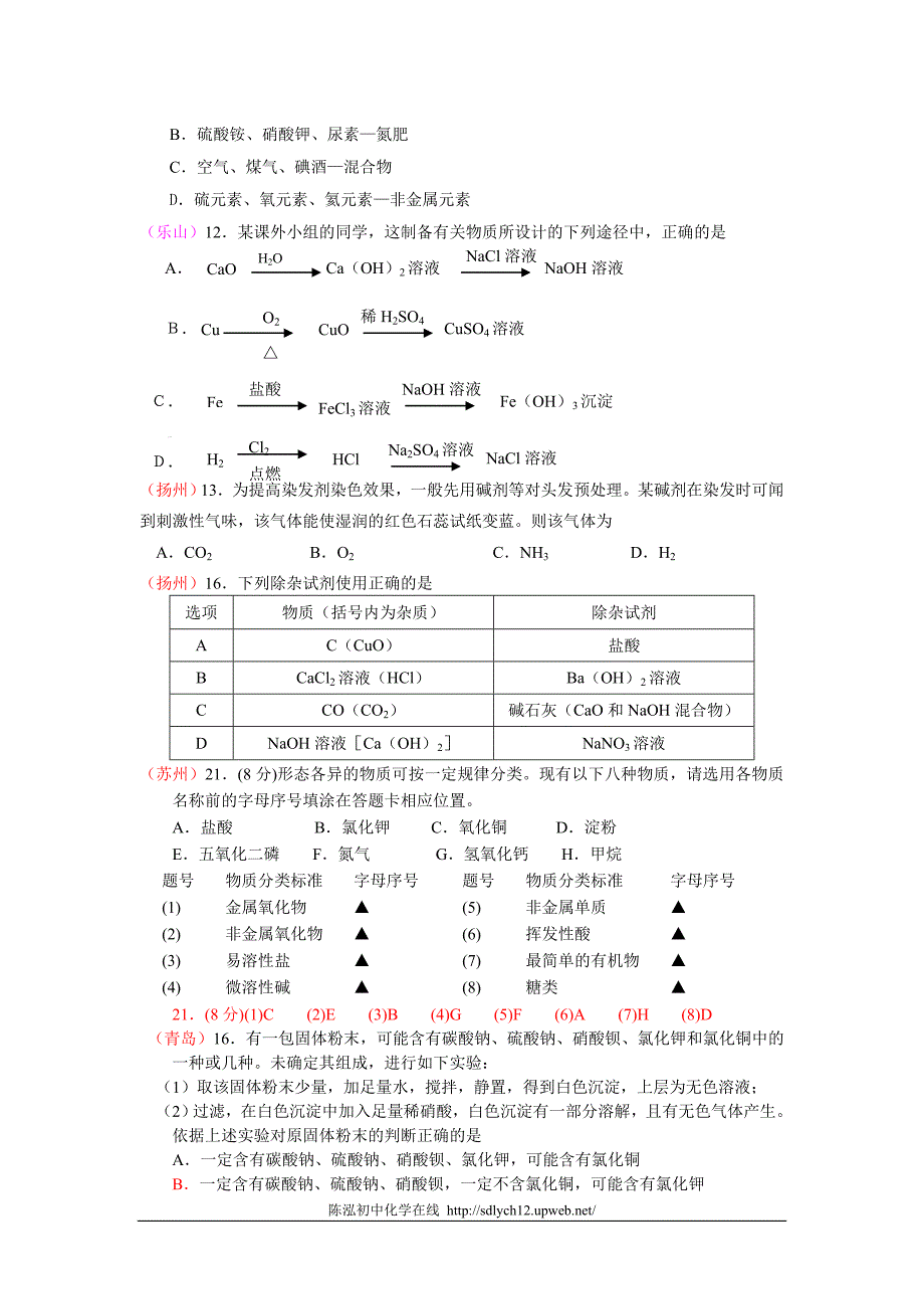 新课标中考化学试题汇编之第十单元《酸和碱》_第3页