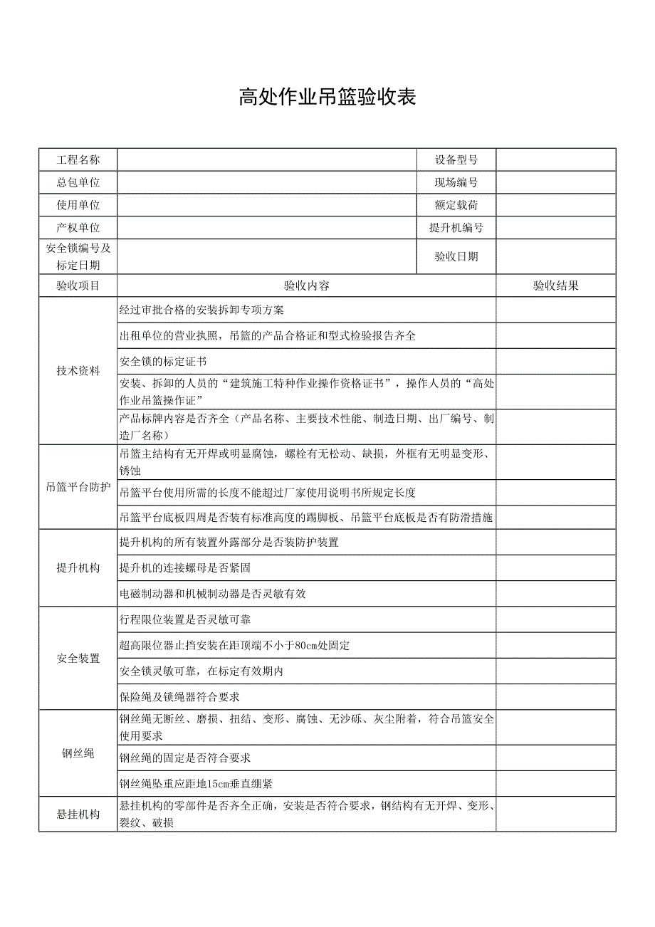 吊篮验收表_第1页