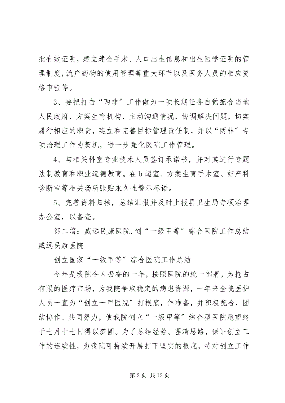 2023年威远民康医院“两非”专项行动工作方案.docx_第2页