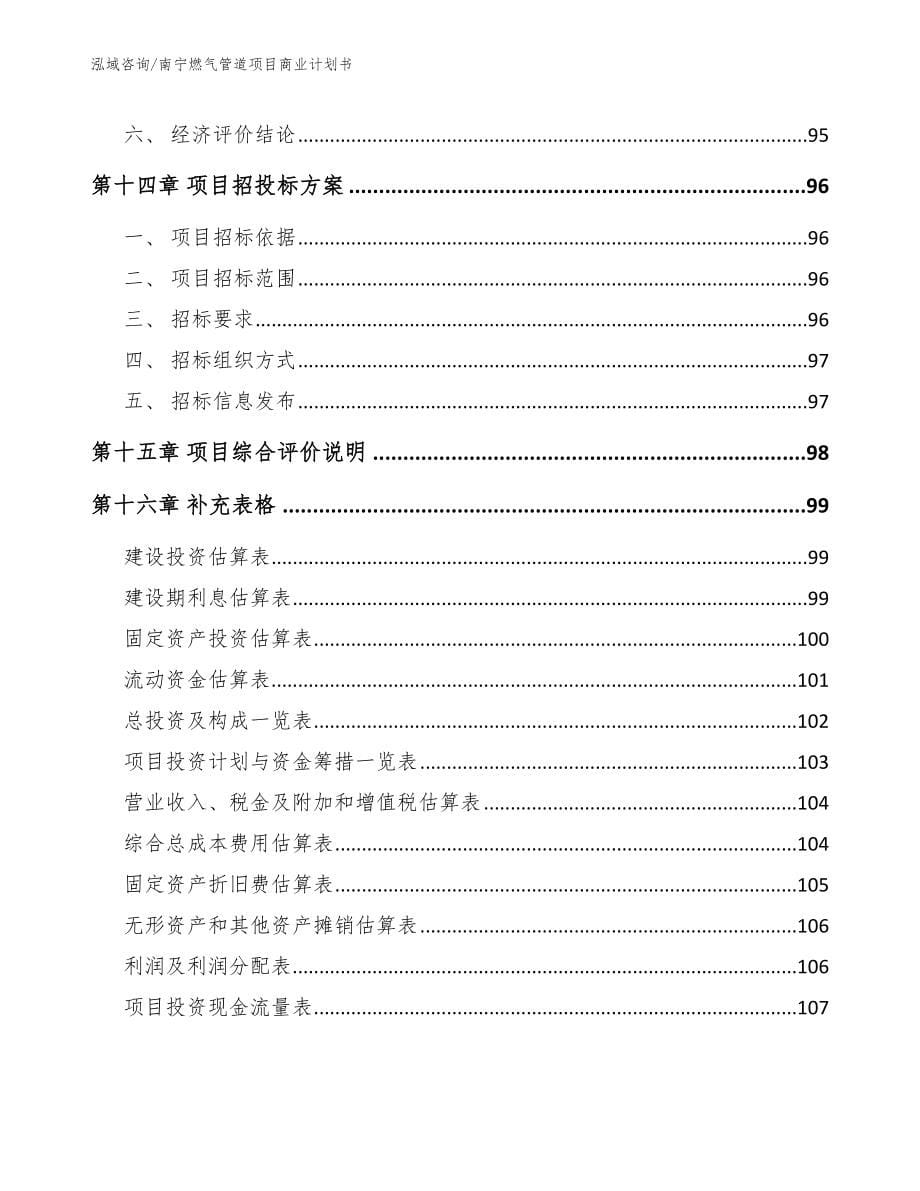 南宁燃气管道项目商业计划书（模板范文）_第5页