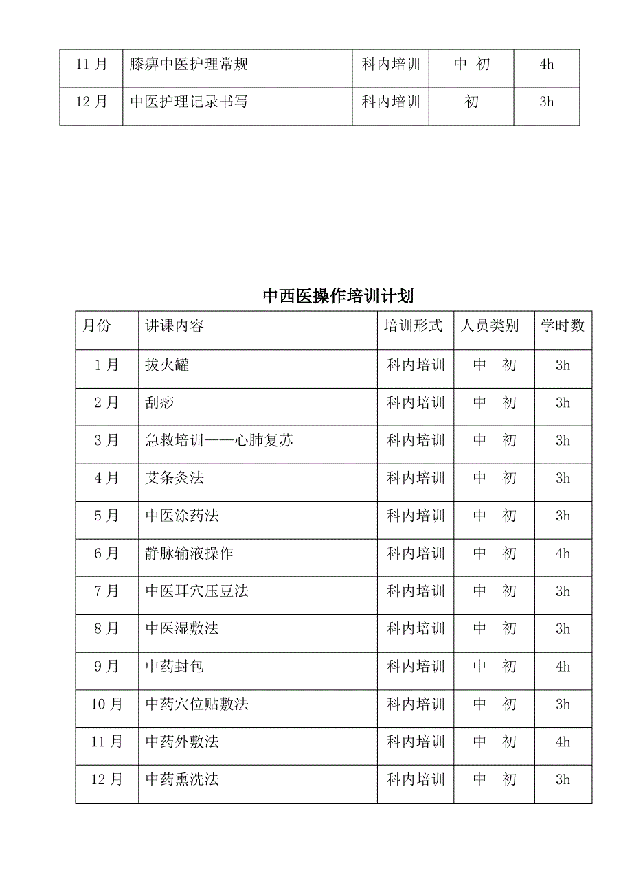 护理人员中医药知识与技能培训计划_第3页