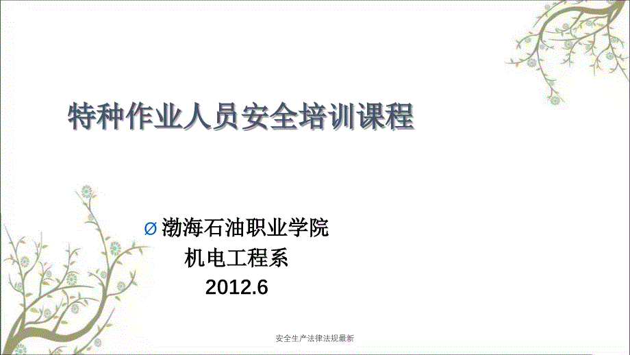 安全生产法律法规最新PPT课件_第1页