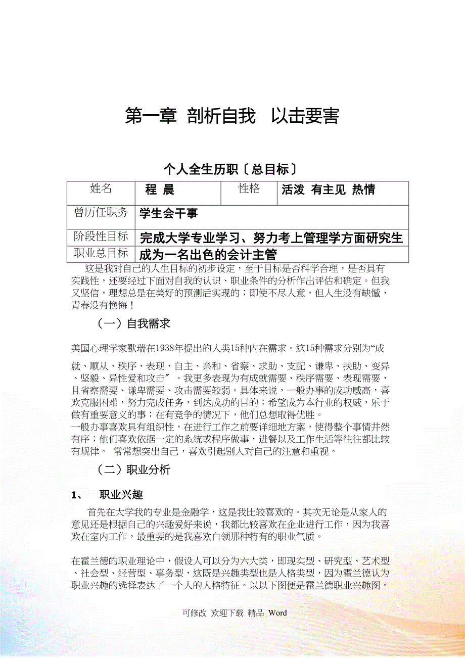 CC大学生职业生涯规划书_第2页