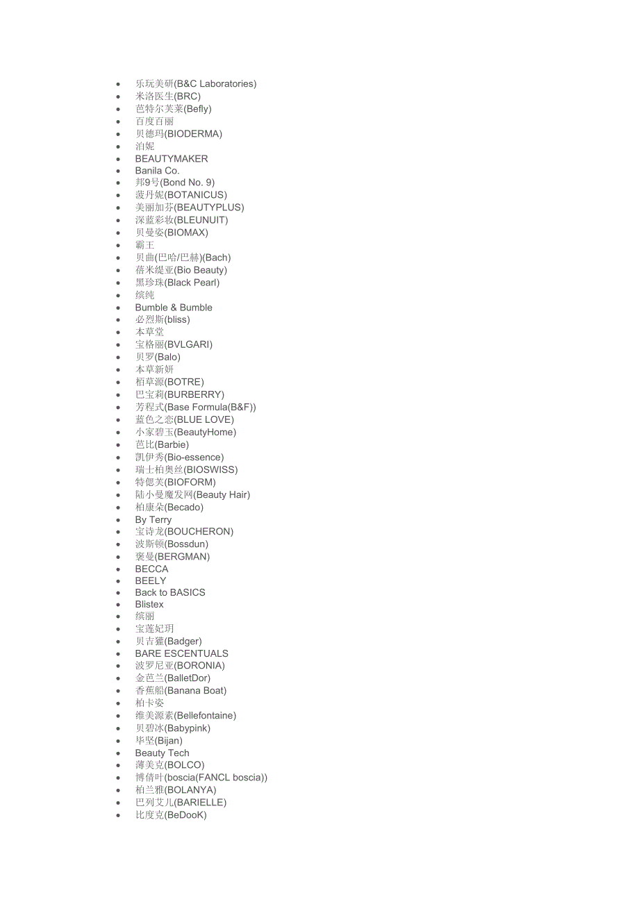 世界化妆品品牌大全 （精选可编辑）.DOCX_第4页
