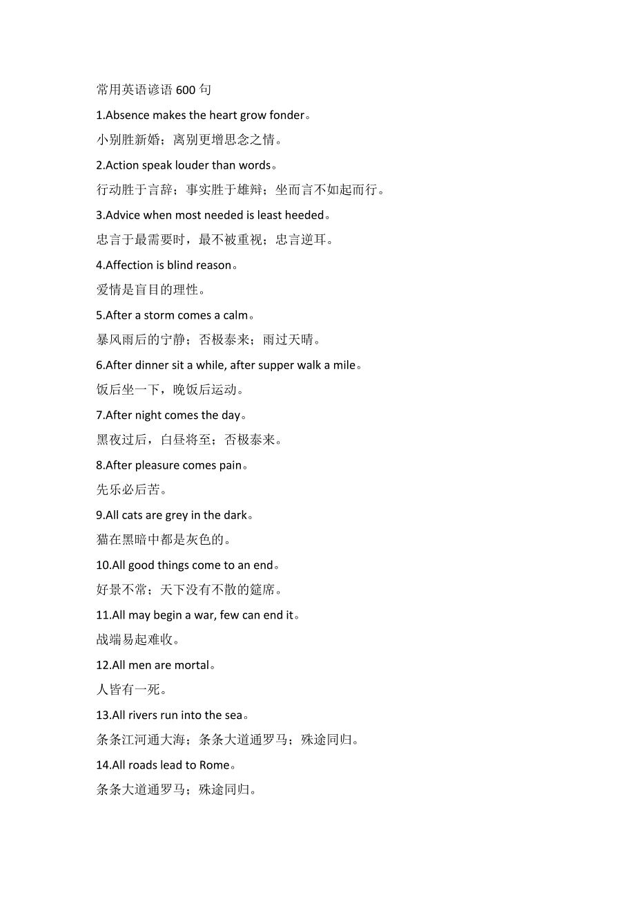 常用英语谚语600句.docx_第1页