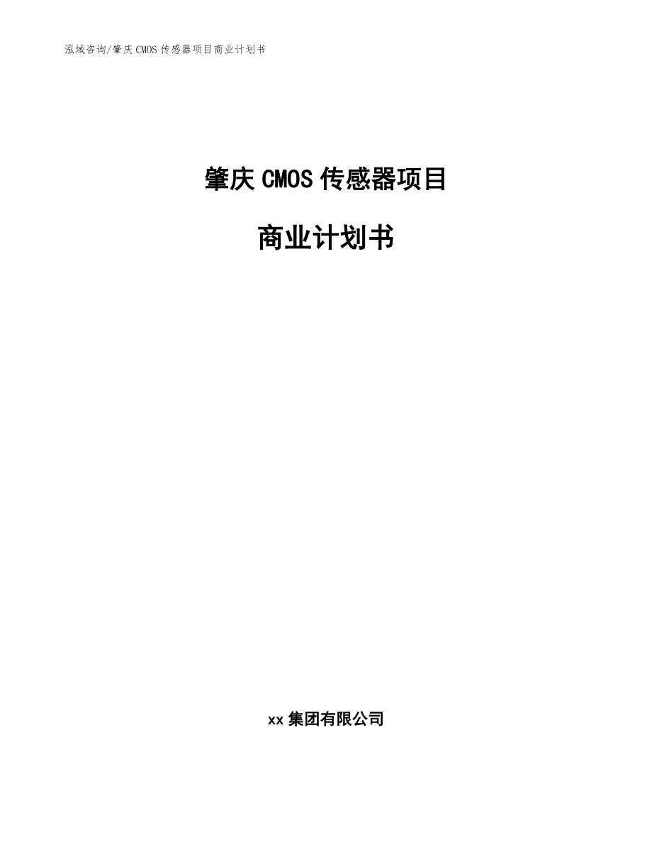 肇庆CMOS传感器项目商业计划书【范文模板】_第1页