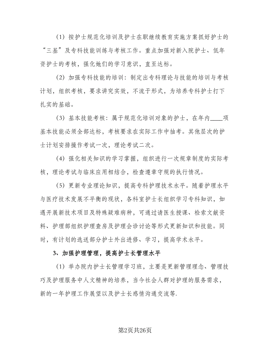 2023年优秀护士工作计划（8篇）_第2页