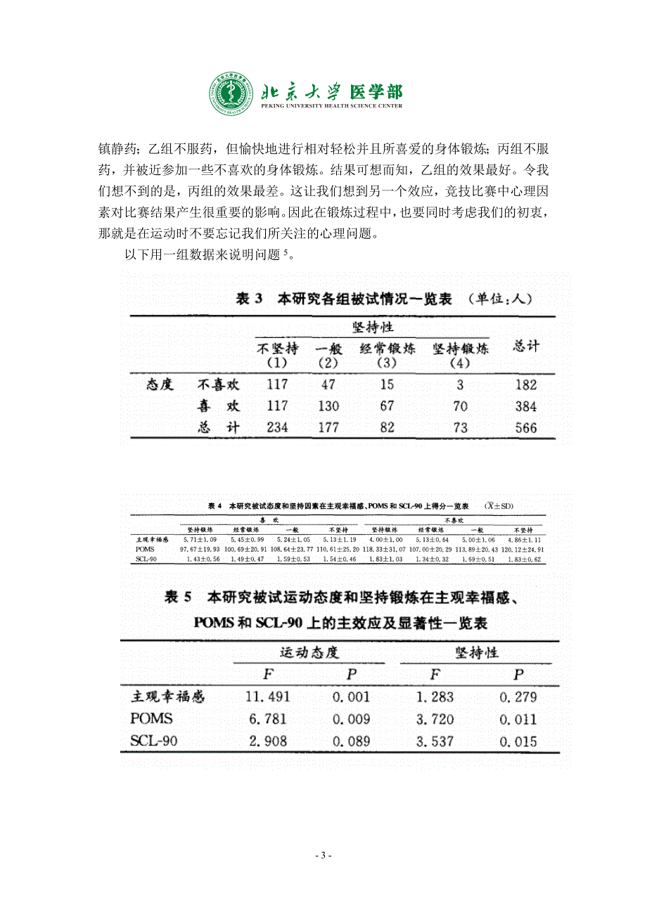 北京大学医学论文大学生体育锻炼与心理健康关系浅探_第4页