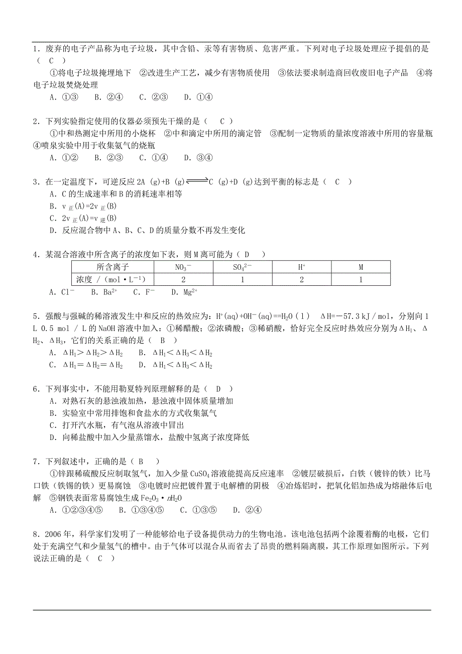 化学反应原理整理题.doc_第1页