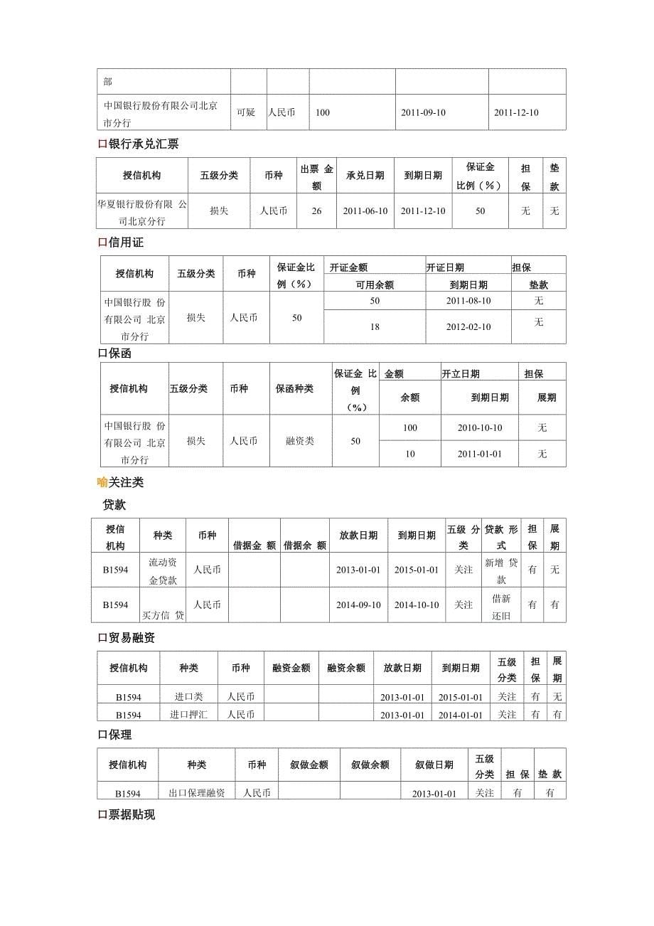 征信报告模板_第5页