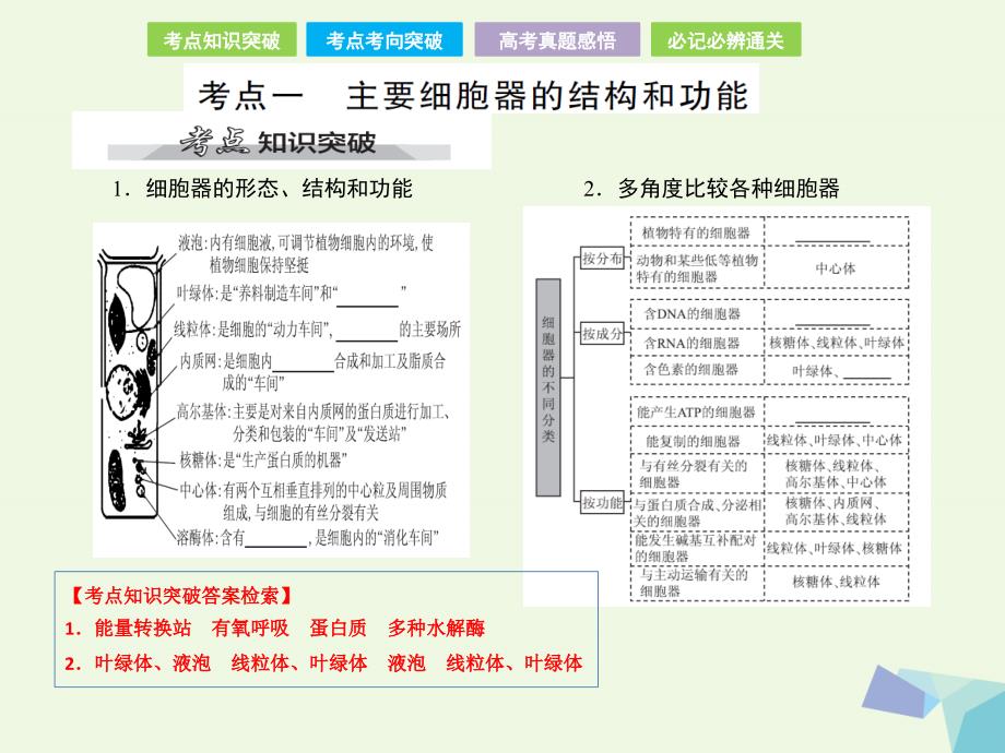 全国卷地区专用高考生物总复习第二单元细胞的基本结构与物质的运输第2讲细胞器系统内的分工合作课件共28页_第2页