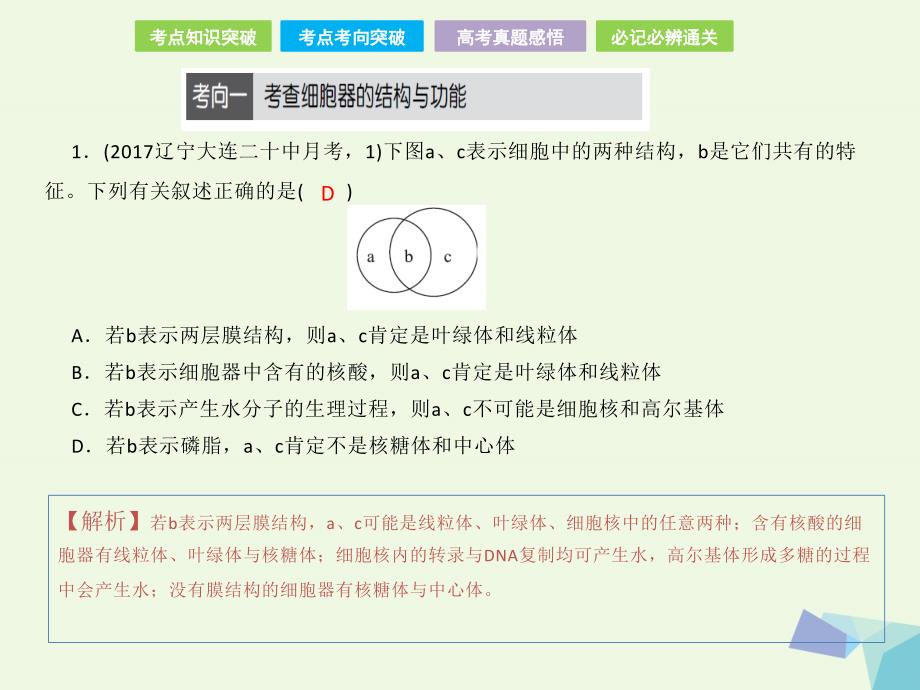 全国卷地区专用高考生物总复习第二单元细胞的基本结构与物质的运输第2讲细胞器系统内的分工合作课件共28页_第4页