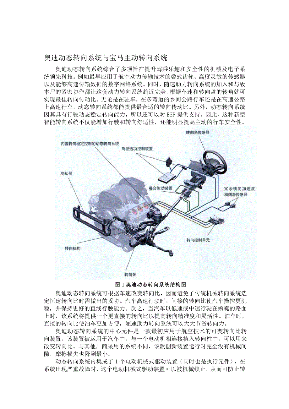 奥迪动态转向系统与宝马主动转向系统_第1页