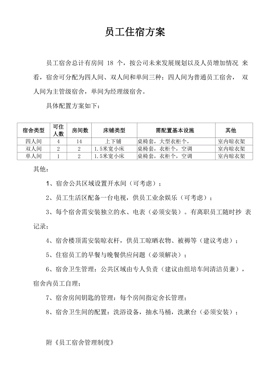 员工住宿方案_第1页