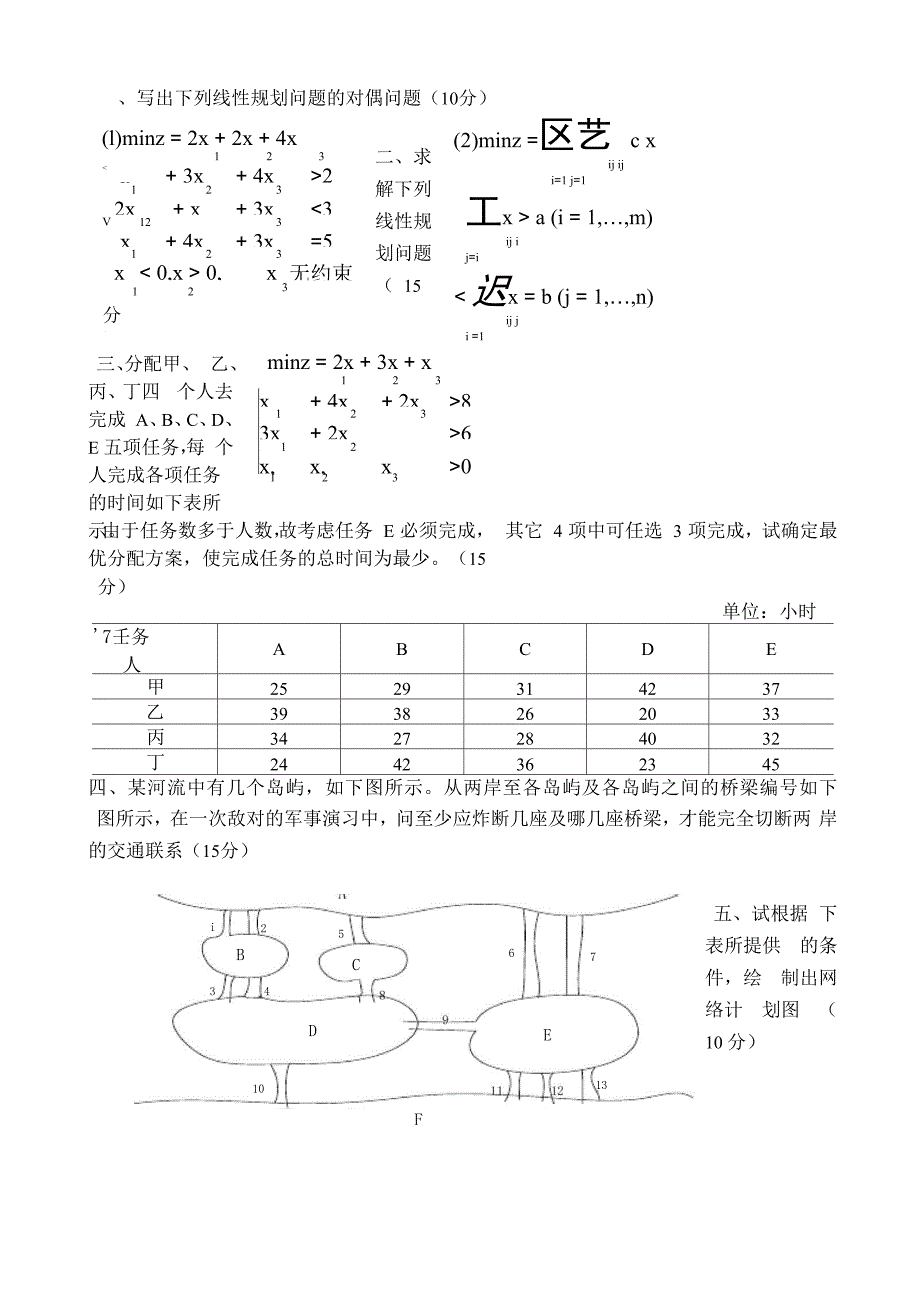 写出下列线性规划问题的对偶问题_第1页