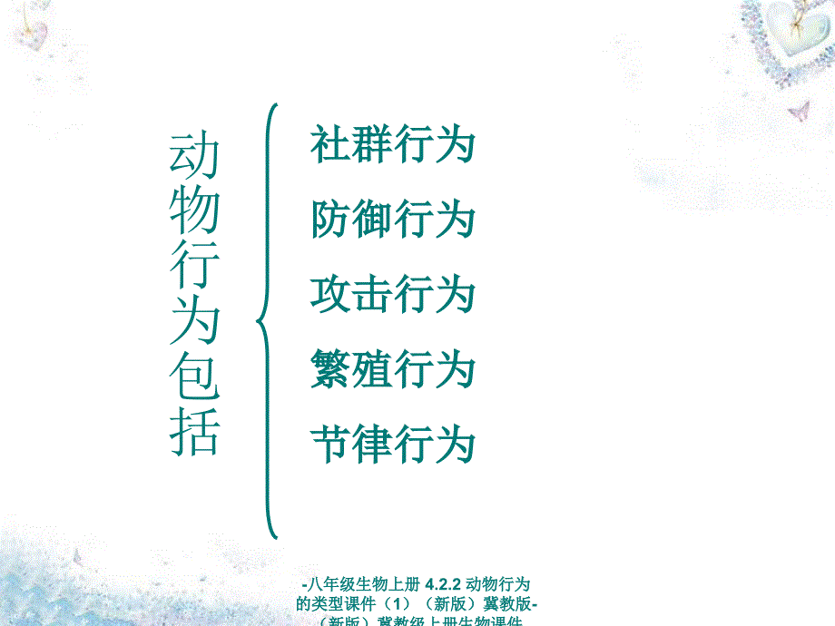 最新八年级生物上册4.2.2动物行为的类型课件1新版冀教版新版冀教级上册生物课件_第2页