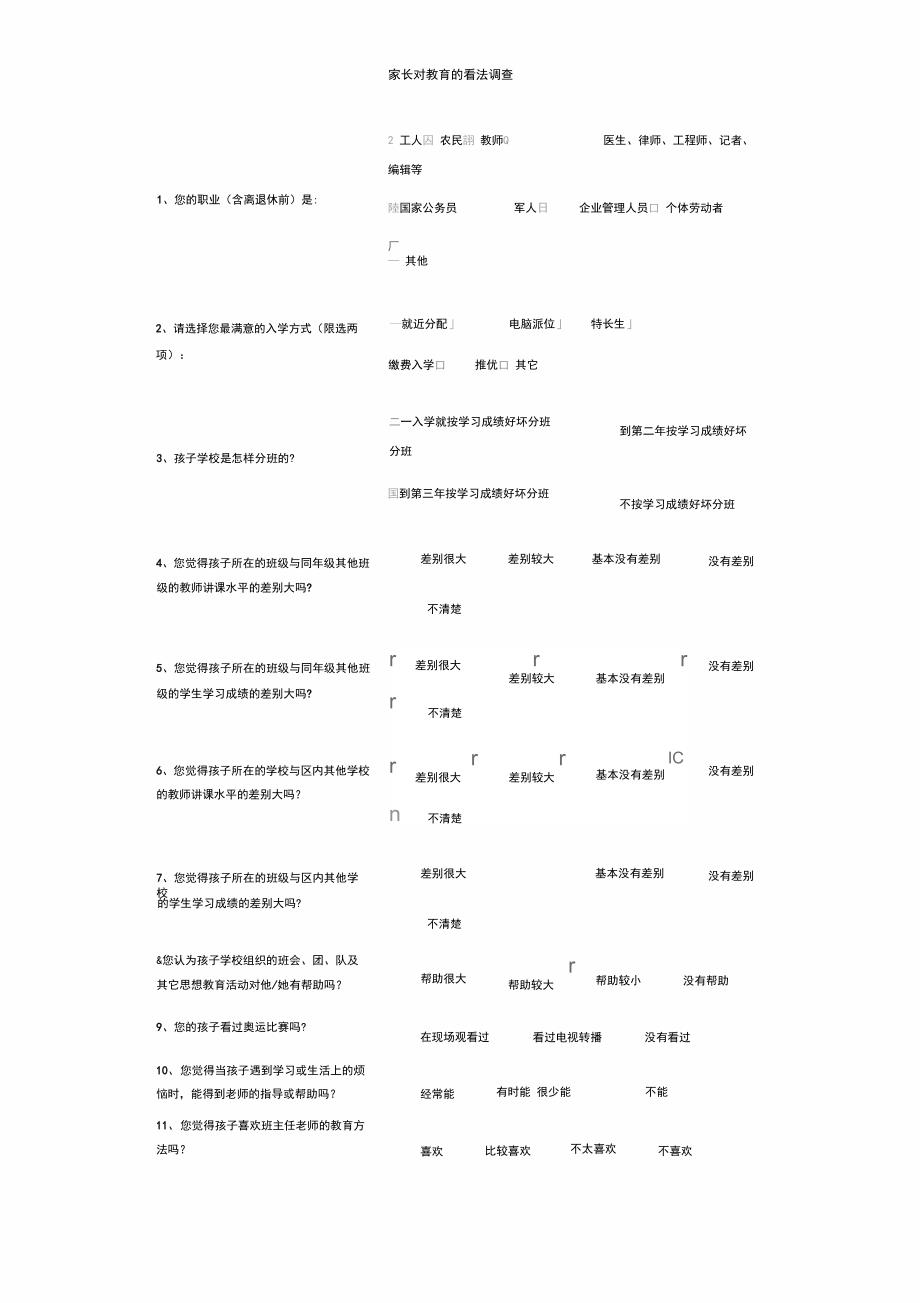 家长对教育的看法调查_第1页