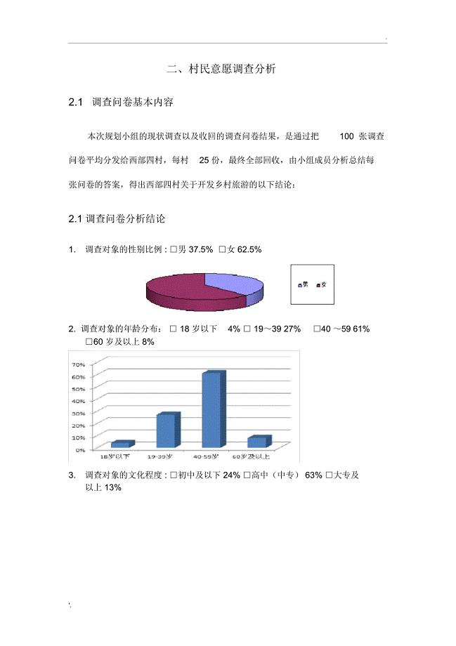 非常完整的调查问卷模板(带图表和结论)