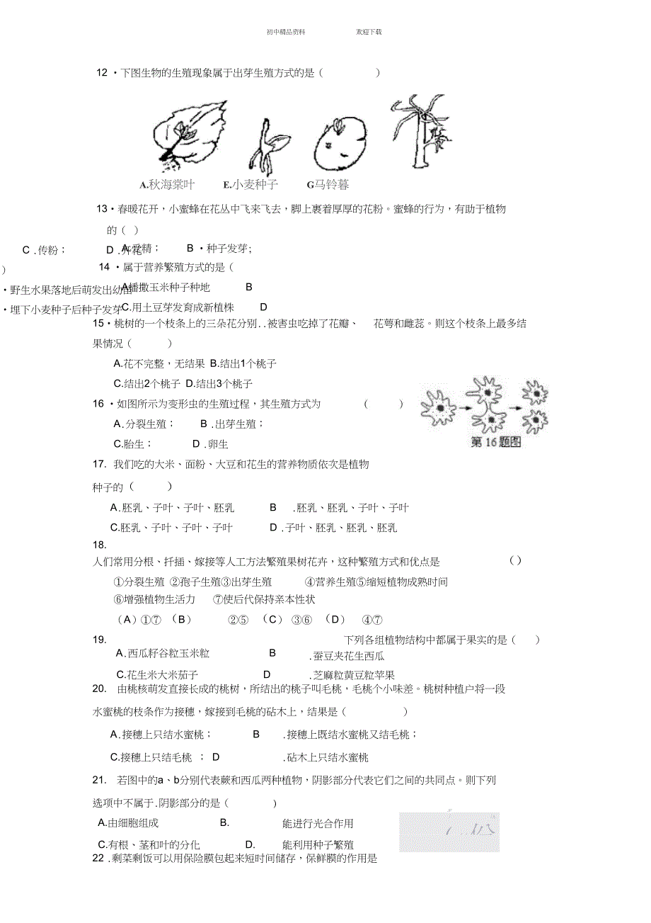 七年级下(浙教版)第一章科学试卷(含答案)_第3页