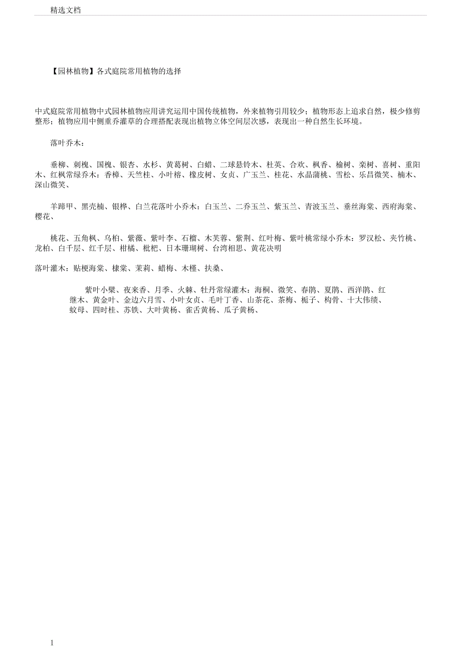 园林植物各式庭院常用植物选择.docx_第1页