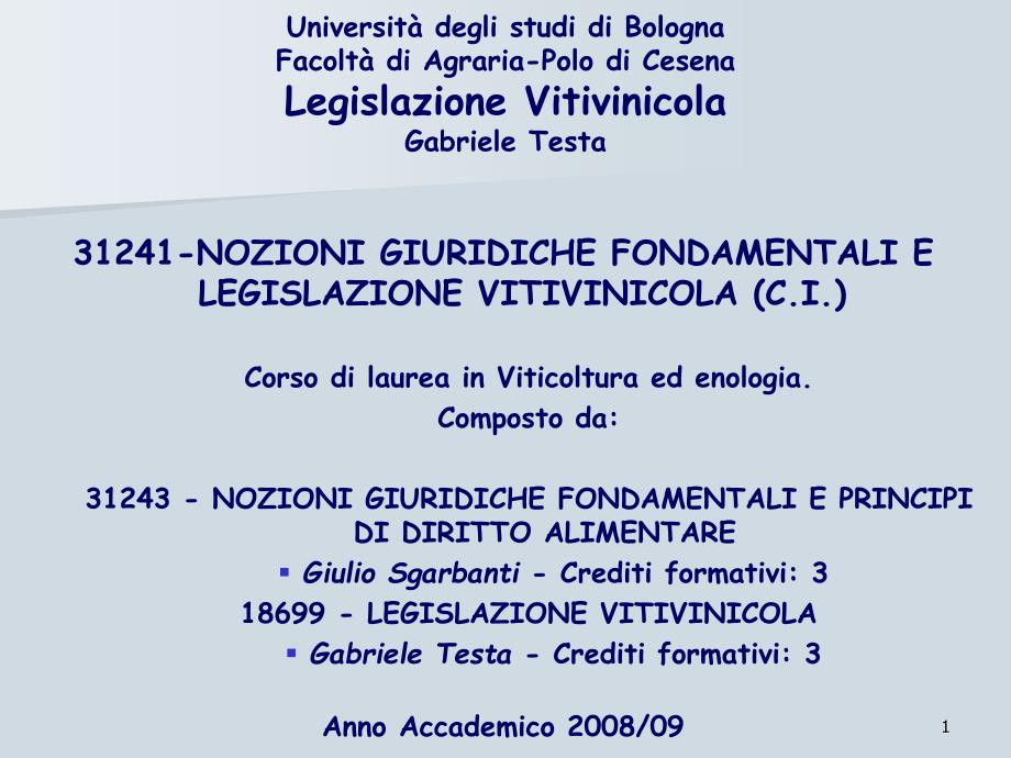 Lezione 1a Intro Normativa Vitivinicola_第1页