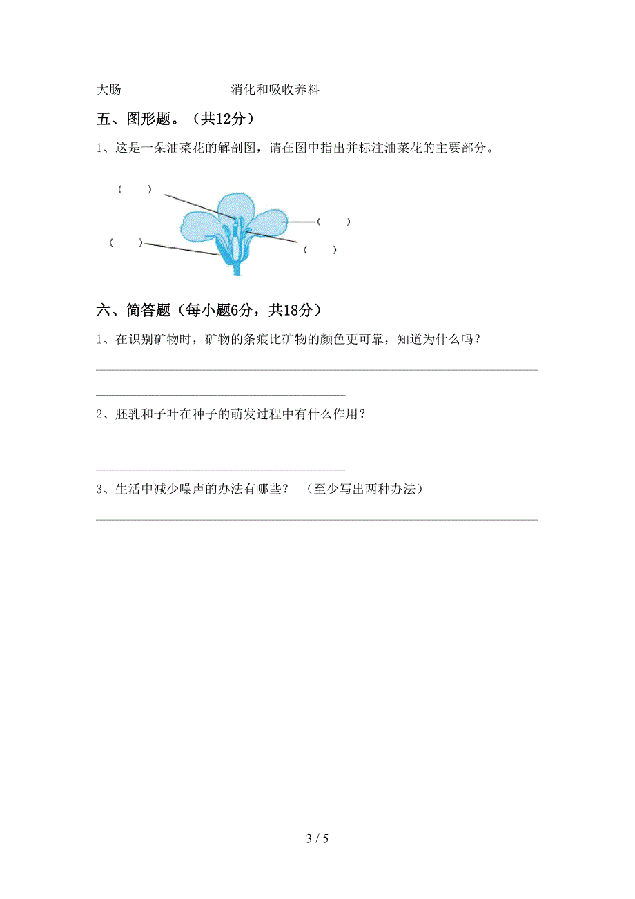 小学四年级科学(上册)期中试题及答案(审定版).doc_第3页