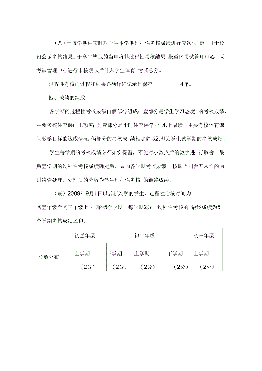 北苑中学初中毕业升学体育考试过程性考核实施方案_第3页