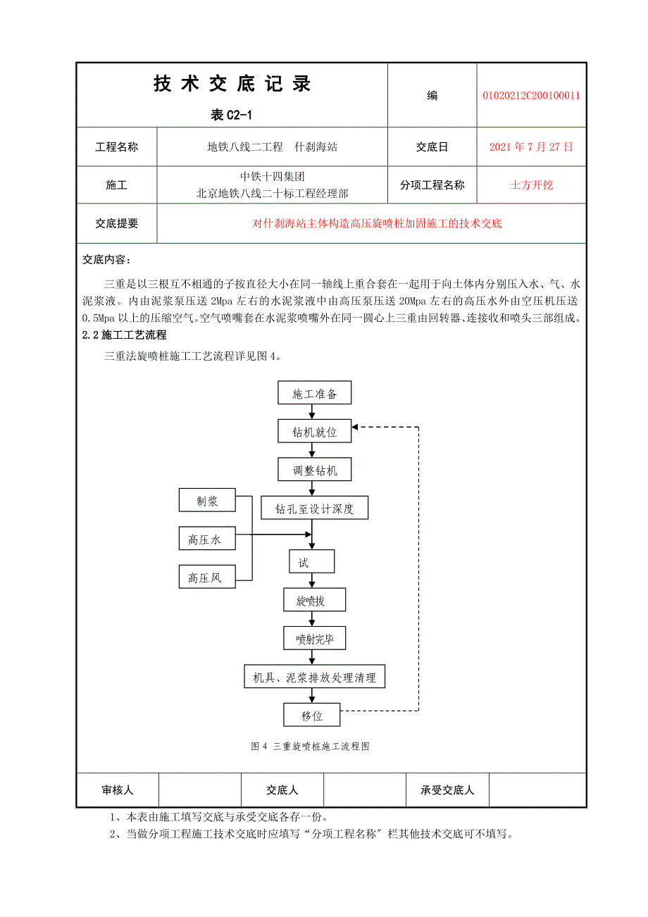 主体结构高压旋喷桩加固施工的技术交底_第3页