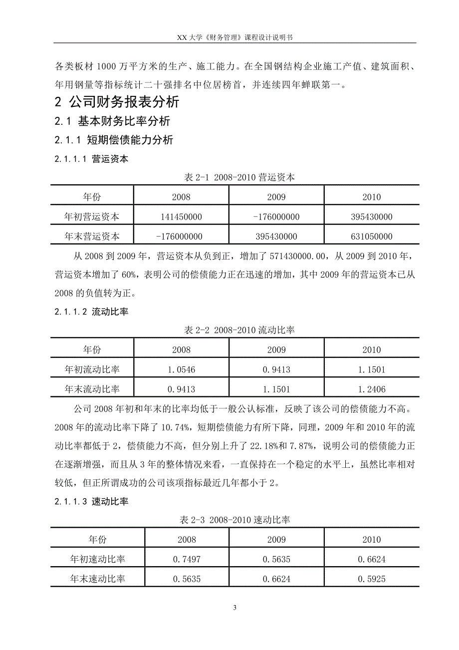 财务管理课程设计----公司财务报告分析与投资筹资决策.doc_第3页