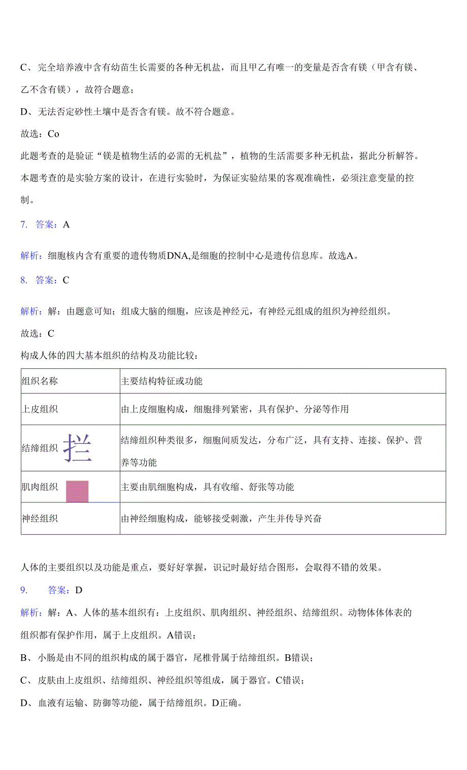 2020-2021学年肇庆市怀集县七年级上学期期末生物试卷(含答案详解)_第2页