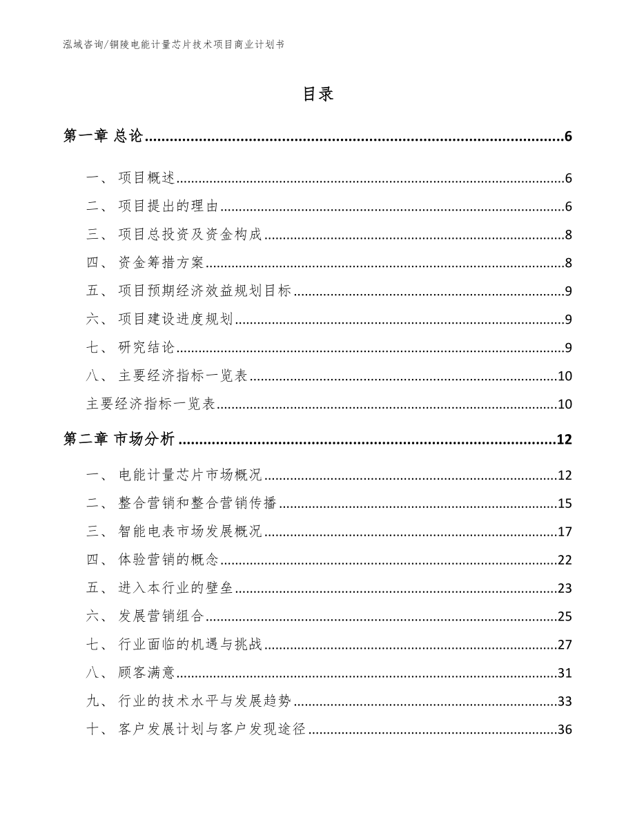 铜陵电能计量芯片技术项目商业计划书_模板范文_第2页