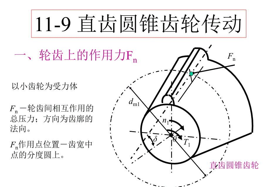 机械设计基础第五版119直齿圆锥齿轮传动课件_第1页